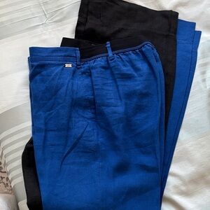 Escada Blue and Black Straight Leg Pants